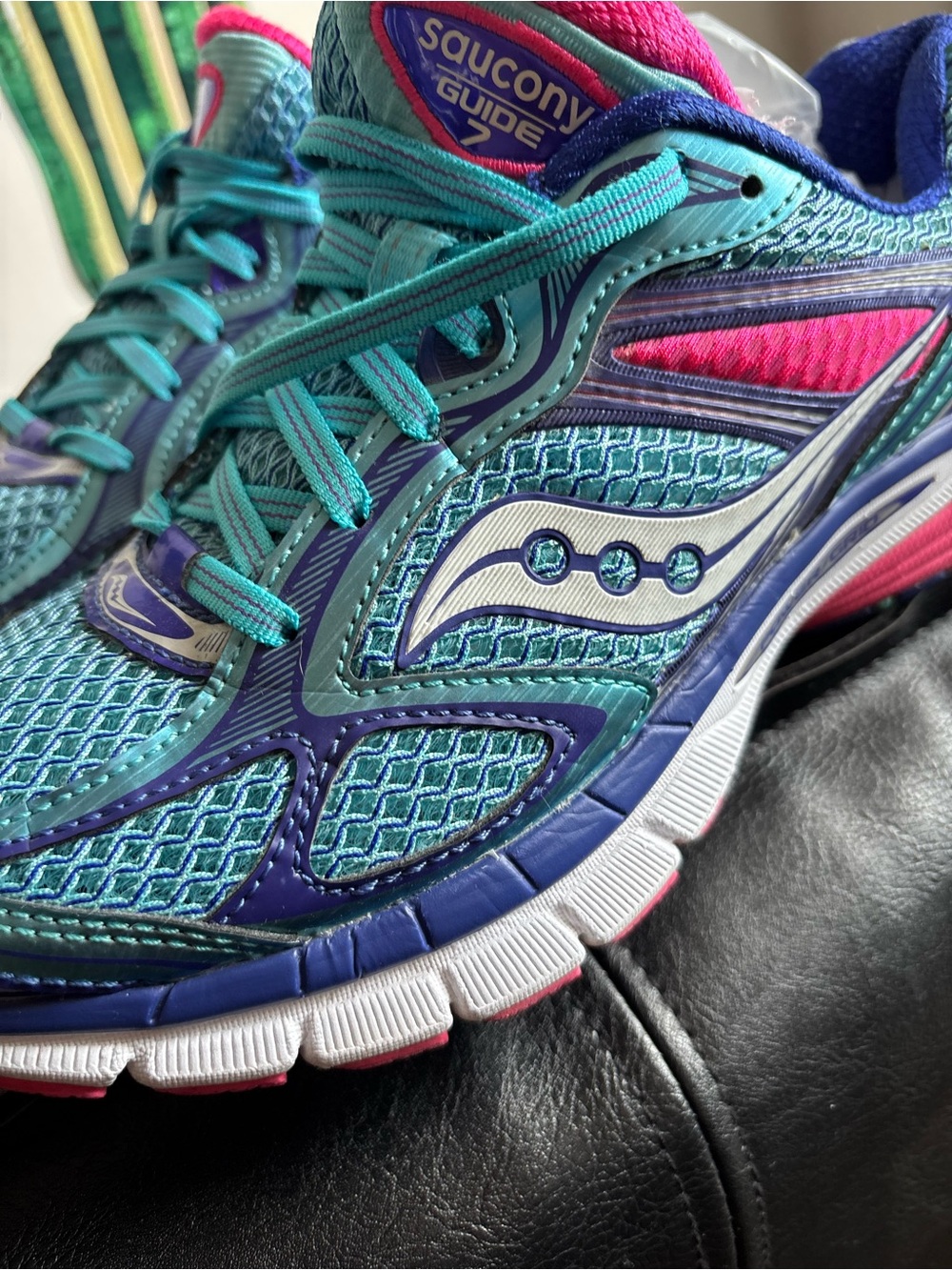 Saucony Women's Guide Running Shoes in Teal, Purple & Pink